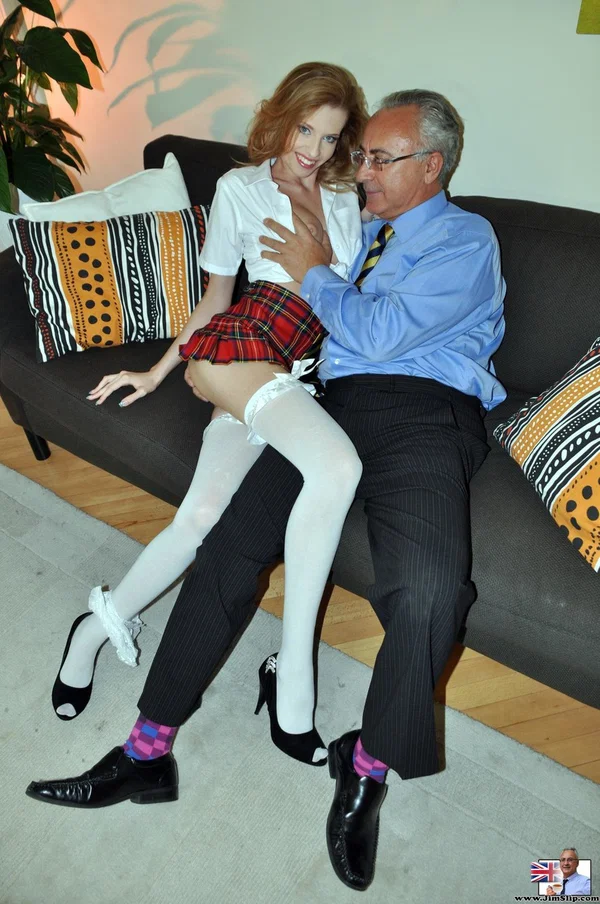 Naughty Hungarian girl Angel Hott dons school outfit for sex with an old man  - Old Man, European, Pussy, Teen, Skinny, Schoolgirl, Blonde, Spreading, Non Nude, Cute  - Photo 6