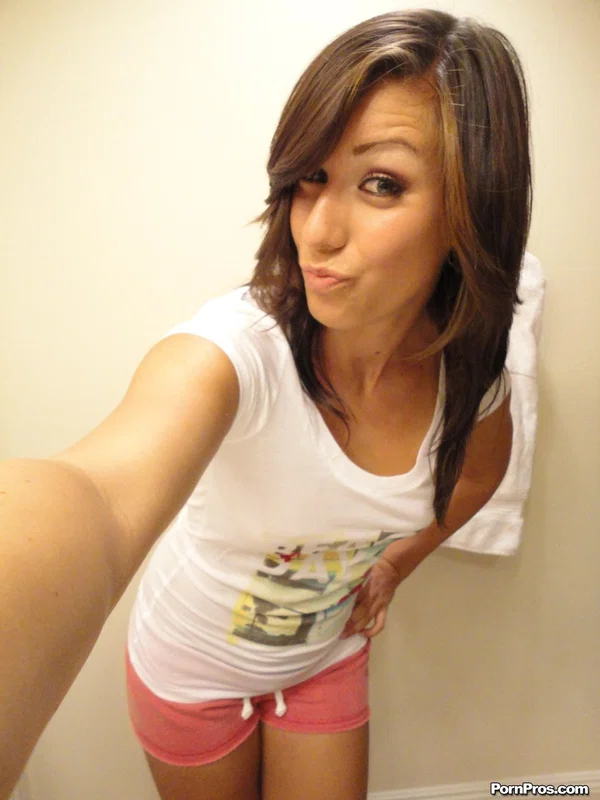 Sexy brunette Rilynn shows off her perfect tits & tan lines in bedroom strip  - Cheating, Teen, Cute, Big Tits, Glasses, Non Nude, Pussy  - Photo 6