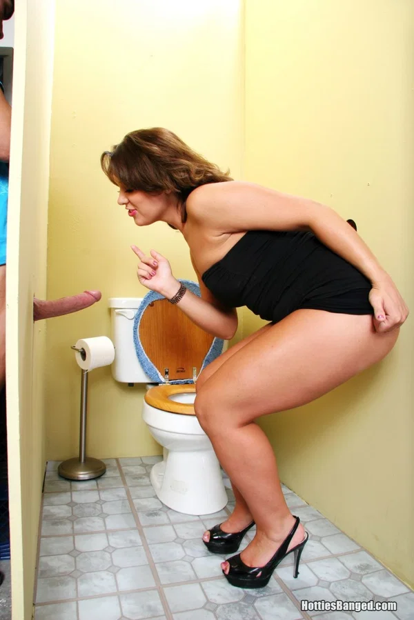Curvy MILF in a little black dress sucks and rides a big dick at the gloryhole  - Gloryhole, Big Cock, MILF, Hardcore, Upskirt, Blowjob, Ass Fucking, Cumshot, Ass, Handjob  - Photo 3