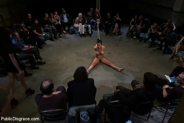 Ashli Ames is subjected to a gangbang in front of a live audience  - MILF, BDSM, Bondage, Blindfold  - Photo 2