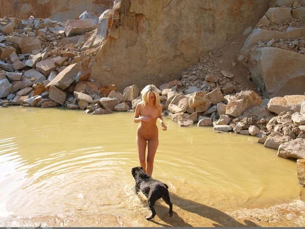 Blonde teen with skinny legs models totally naked on and in a pond  - Outdoor, Teen, Tiny Tits, Model, Wet, Glamour, Feet, Face, Skinny, Babe  - Photo 9