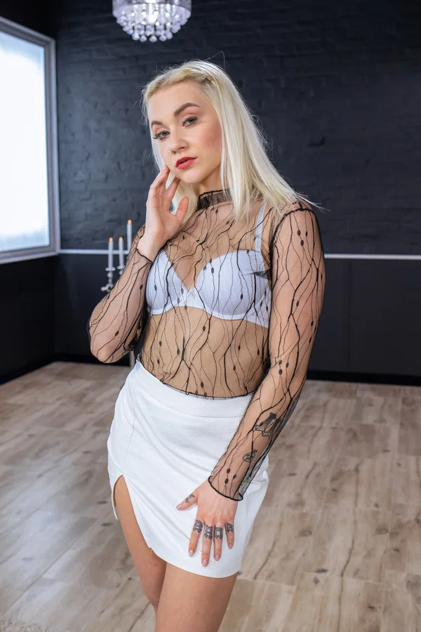Pretty teen Marilyn Sugar rides a monster cock reverse cowgirl style  - Squirting, Anal, Ass, Cumshot, Cute, Blonde, Lingerie, Skinny, Cowgirl, Skirt  - Photo 1