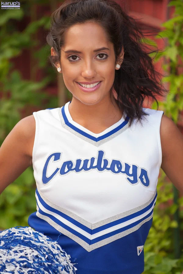 Brunette cheerleader Chloe Amour bares her hot body & fingers her ass outdoors  - Cheerleader, Outdoor, Latina, Natural Tits, Uniform, Amateur, Skirt, Upskirt, Anal, Ass  - Photo 3