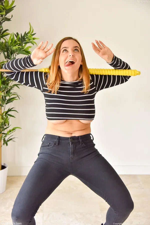 Sexy teen Natasha squeezes her huge natural boobs and fists herself  - Beautiful, Natural Tits, Curvy, Thick, Hairy, Chubby, Big Tits, Jeans, Babe, Solo  - Photo 3