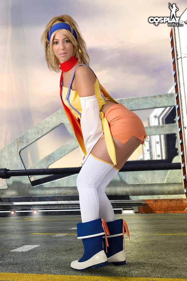 Blonde girl releases her firm tits and tight ass from cosplay clothing  - Cosplay, Ass, Skirt, Big Tits, Clothed, PAWG, Stockings, Babe, Beautiful, Solo  - Photo 4
