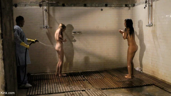 Submissive psych patients Emma Haize & Isis Love get hosed down in the shower  - Latina, Bondage, MILF, Skinny, BDSM, Blonde, Brunette, Feet, Non Nude, Pussy  - Photo 9