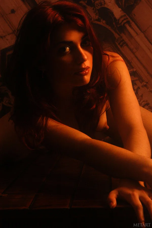 Skinny teen with red hair models totally naked in warm lighting  - Redhead, Tiny Tits, Teen, Spreading, Cute, Pussy, Model, Glamour, Ass, Beautiful  - Photo 18