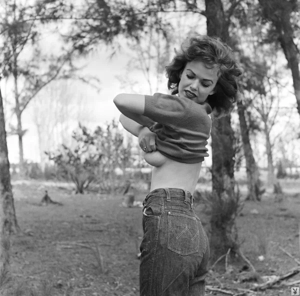 Black and white photoshooting with sexy playboy playmate Myrna Weber  - Granny, Centerfold, Brunette, Babe, Outdoor, Solo, Short Hair, Beautiful, Glamour, Model  - Photo 3