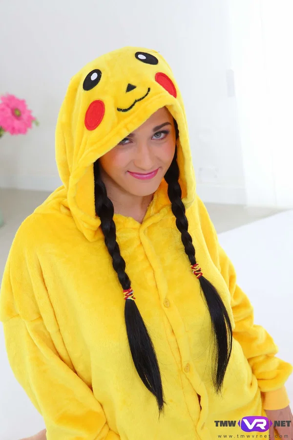 Sweet teen in Pikachu costume Nicole Love flaunts her boobs and toys herself  - Teen, Natural Tits, Dildo, Ass, Pigtails, Masturbation, Big Tits, European, Tattoo, Beautiful  - Photo 2