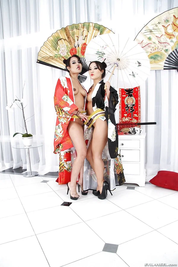 Sexy asian MILFs Annie Cruz & Asa Akira posing with toys in their assholes  - Butt Plug, Anal, Dildo, Asian, MILF, Ass, High Heels, Sexy, Tiny Tits, PAWG  - Photo 3