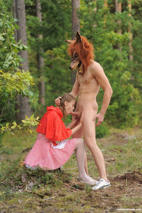 Little Red Riding Hood Beata Undine gets fucked by a wolf in the forest  - Cosplay, Cumshot, Teen, Facial, Cute, Blowjob, Outdoor, Skinny, Uniform, Hardcore  - Photo 5