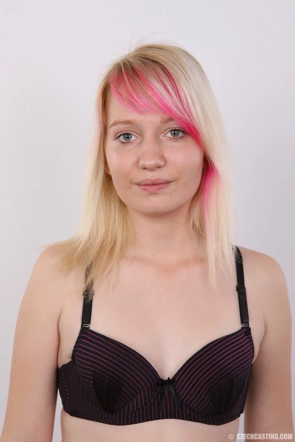 Young blonde girl with dyed hair removes her clothing for her first nude shoot  - Close Up, Teen, Amateur, Face, Tiny Tits, Babe, Blonde, Czech, Cute, Ass  - Photo 8