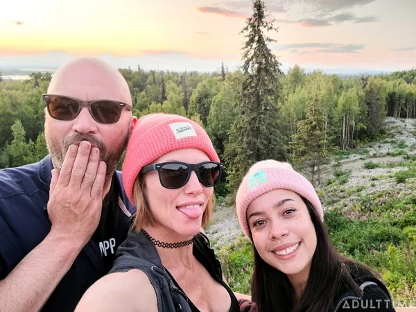 Adult Time starring AKGingersnaps, Lana Mars, Smassh Hot XXX  - Groupsex, Ass Fucking, Glasses, Outdoor, Kissing, Big Tits, Clothed, Shorts, Doggy Style, Ass  - Photo 17