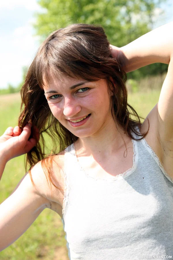 Skinny babe Aimee B strips naked and fingers her shaved pussy outdoors  - Schoolgirl, Outdoor, Skinny, Cute, Panties, Pussy, Beautiful, Tiny Tits, Teen, Masturbation  - Photo 3