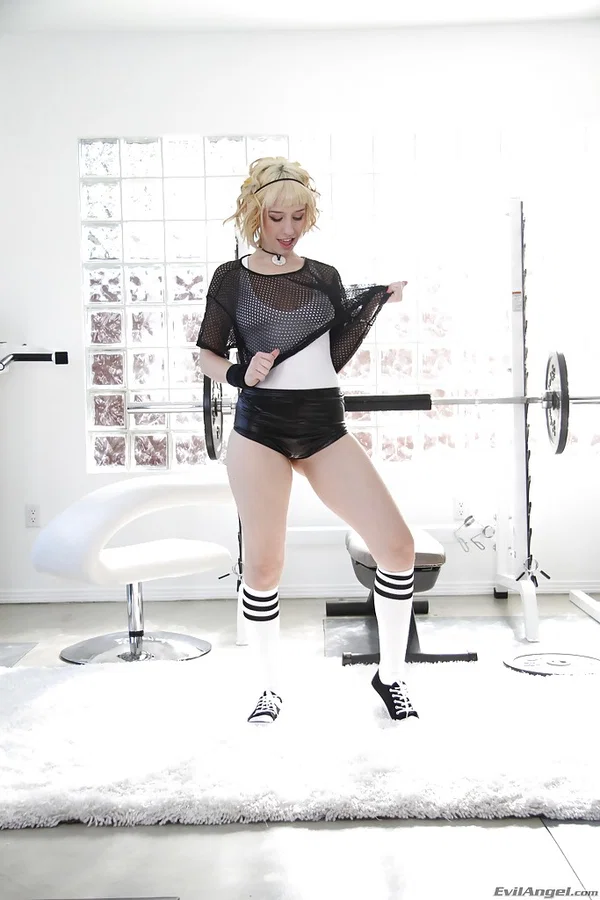 Sporty babe with petite ass Proxy Paige stripping and spreading her legs  - Anal Gape, Sports, Ass, Shorts, Spreading, Legs, Pussy, Short Hair, Socks, Anal  - Photo 1