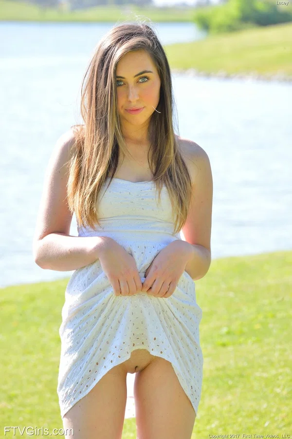 Sweet teen with lusty eyes Lacey flashes her cunt while posing in the park  - Public, Sandals, Face, Teen, Skirt, Pussy, Shaved, Amateur, Model, Outdoor  - Photo 9