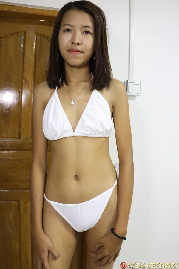 Sweet Asian skinny babe Angel F strips and gets pounded from behind  - Asian, Petite, Non Nude, POV, Skinny, Amateur, Short Hair, Tiny Tits, Anal, Reality  - Photo 11