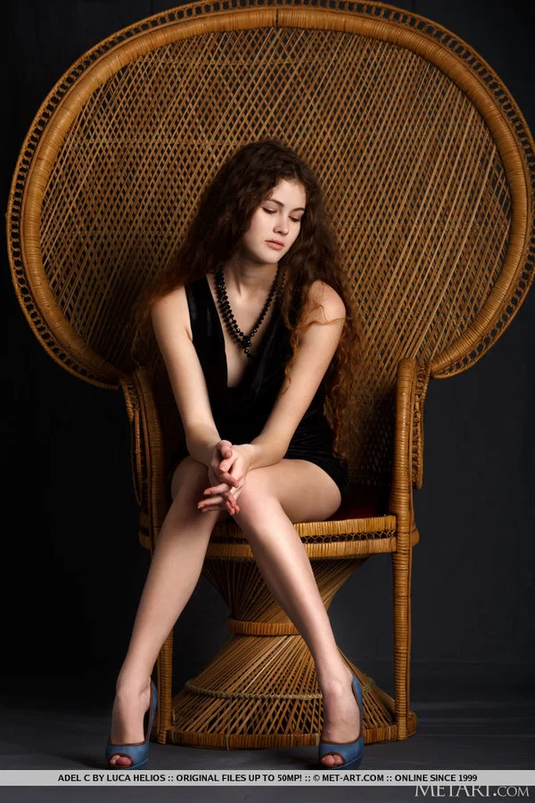 Slender teen Adel C sports long red hair while modelling in the nude  - Skirt, Pussy, Tiny Tits, Spreading, Shaved, High Heels, Ass, Teen, Clothed, Legs  - Photo 4