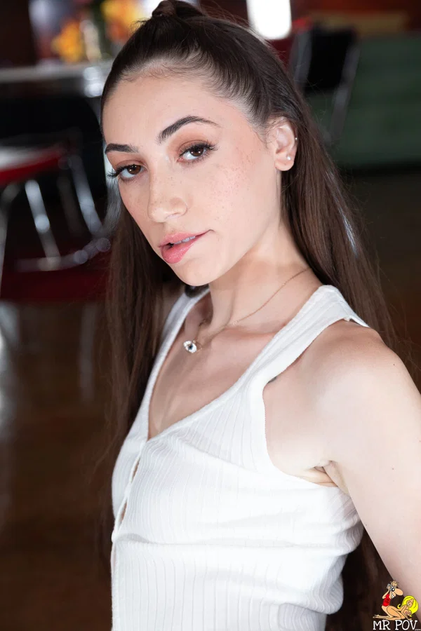 Thin girl with braces Tiana Blow undresses before hardcore POV sex  - Petite, Braces, POV, Missionary, Family, Pussy, Pornstar, Brunette, Handjob, Outdoor  - Photo 3