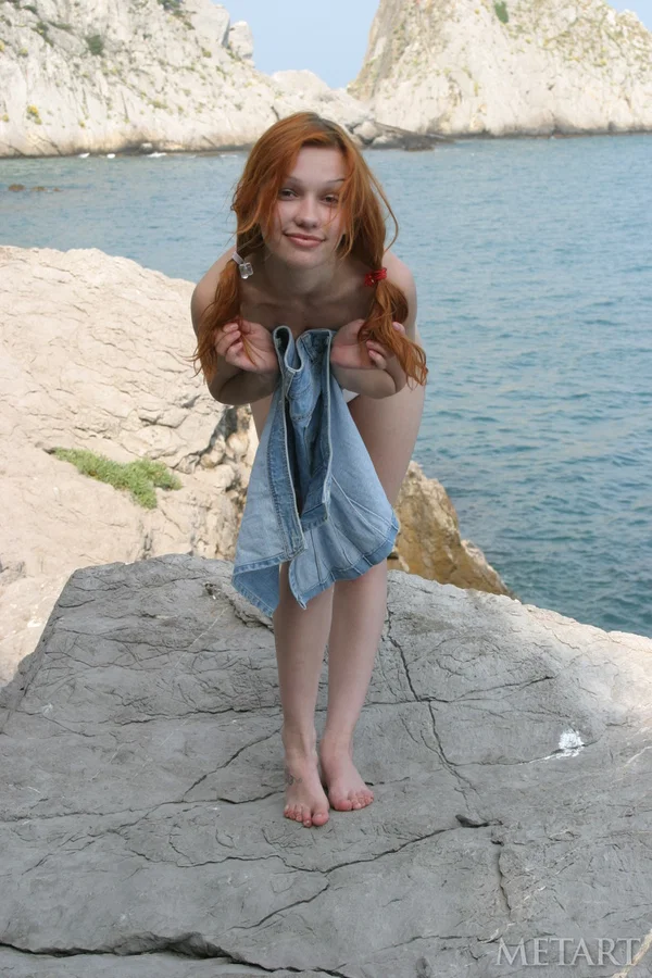 Natural redhead gets totally naked while at the seaside in a rocky area  - Beach, Saggy Tits, Beautiful, Teen, Outdoor, Glamour, Cute, Spreading, Babe, Pussy  - Photo 10