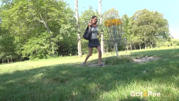 Short taken girl Cynthia Vellons takes a piss in an open field  - Pissing, Public, MILF, Pussy, Close Up, Spreading, Outdoor, Czech, Skinny, Panties  - Photo 13