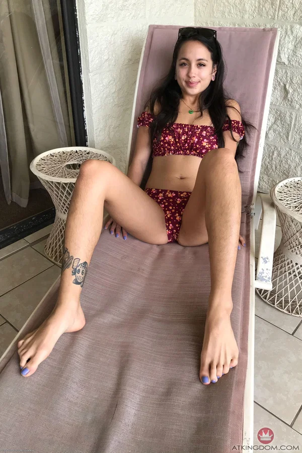 Cute amateur girl Mi Ha Doan exposes her hairy pussy & tattooed back up close  - Girlfriend, Hairy, Pussy, Tattoo, Close Up, Feet, Asian, Petite, Bikini, Spreading  - Photo 1