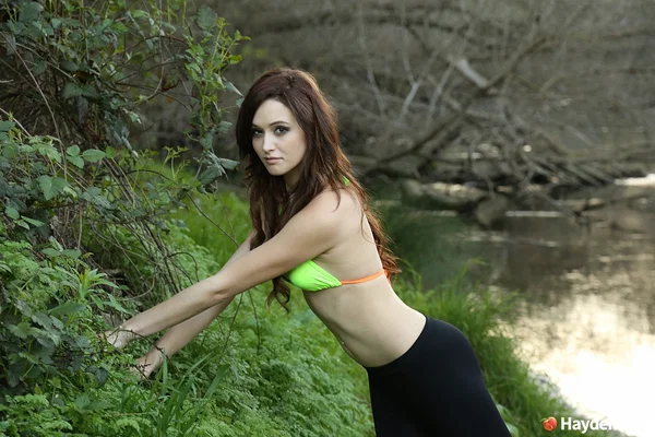 Natural redhead Hayden Ryan poses non nude in swimwear by a river  - Bikini, Amateur, Ass, Redhead, Outdoor, PAWG, Beautiful, Brunette, Babe, Solo  - Photo 1