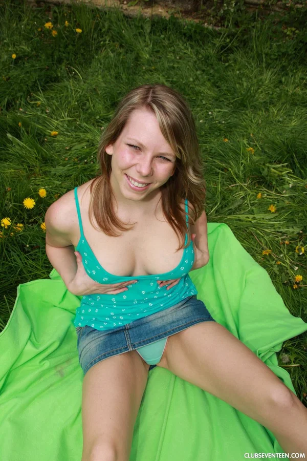 Playful European teen Sue A fingering and toying her pussy in the garden  - Upskirt, Panties, Outdoor, Teen, Big Clit, Ass, Pussy, Spreading, Asshole, Skirt  - Photo 9