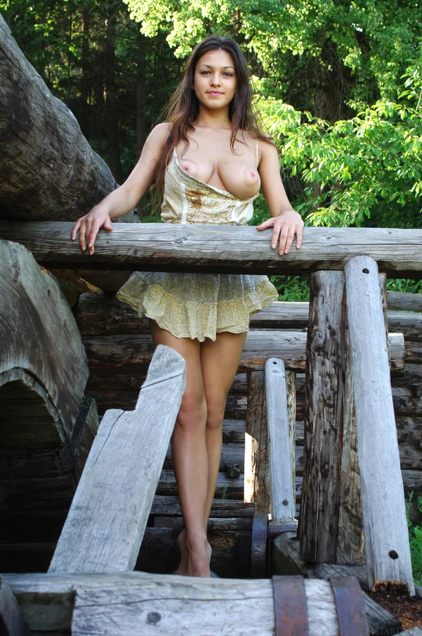 Sweet teen with fine breasts Sofi A poses in a hot dress outdoors  - Outdoor, Amateur, Teen, Upskirt, Big Tits, Skirt, Saggy Tits, Babe, Cute, Beautiful  - Photo 12