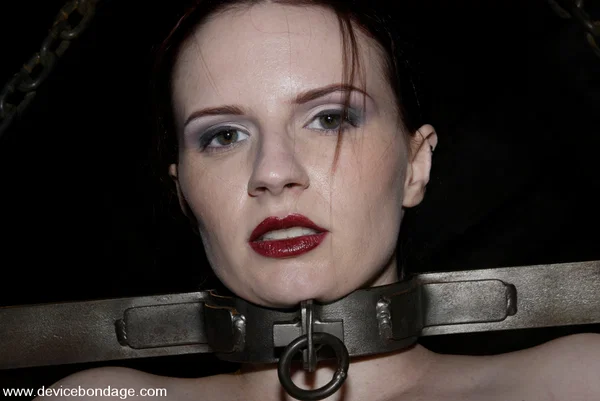 Claire Adams sports red lips during the course of a hardcore bondage scene  - MILF, BDSM, Face, Ass, Redhead, Bondage, Boots, Natural Tits, Feet, Nipples  - Photo 6