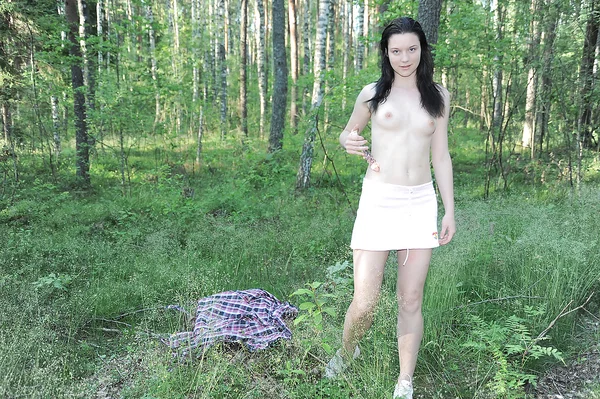Foxy teen girl Vivian G masturbating her shaved twat outdoor  - Teen, Outdoor, Tiny Tits, Dildo, Skirt, Masturbation, Shaved, Beautiful, Babe, Cute  - Photo 4