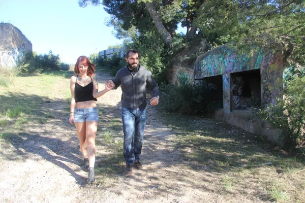 European redhead Lilyan Red gives a blowjob and gets fucked outdoors  - Redhead, Outdoor, Pretty, European, Blowjob  - Photo 1
