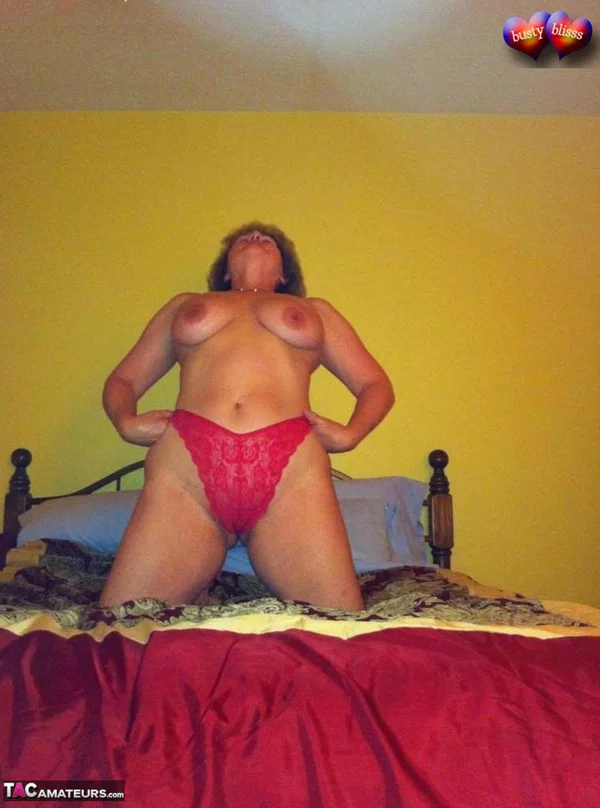 Older amateur Busty Bliss touts her big boobs before showing her ass and twat  - Mature, BBW, Panties, Big Tits, Amateur, Glasses, Curvy, Chubby, Thick, Ass  - Photo 15