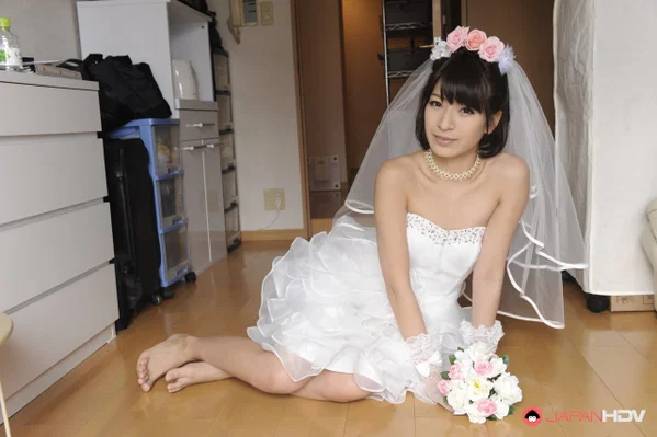 Pretty Japanese bride Ruri Narumiya takes off her wedding dress to pose nude  - Wedding, Japanese, Asian, Beautiful, Babe, Brunette, Skirt, Clothed, Pussy, Panties  - Photo 2
