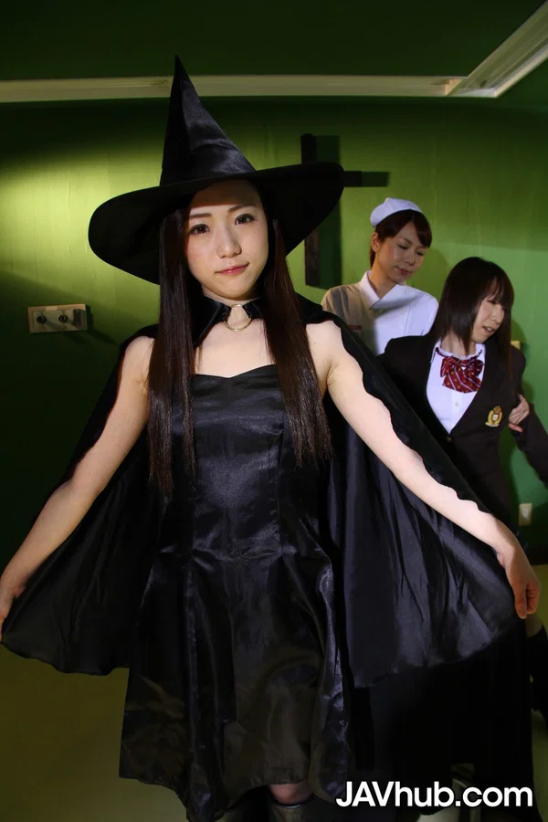 Japanese chicks practice the dark arts while wearing cosplay outfits  - Cosplay, Nun, Japanese, Asian, Nurse, Uniform, Skirt, Brunette, Non Nude  - Photo 14