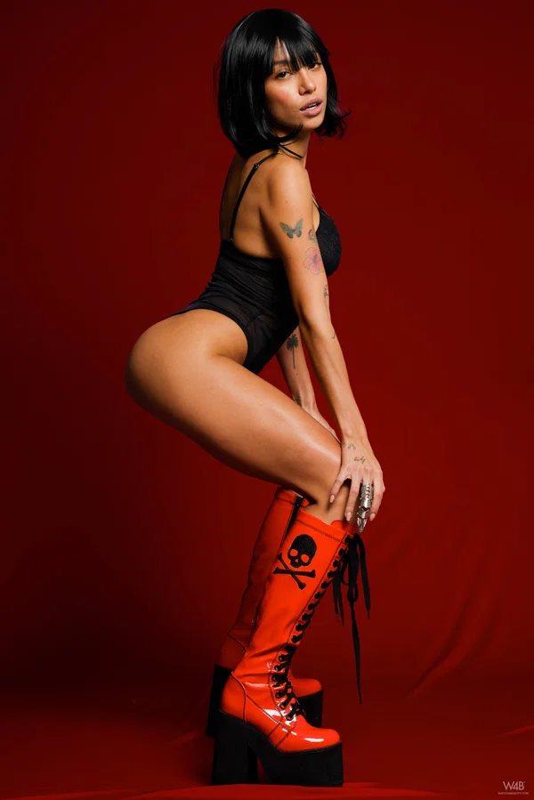Dark-haired babe Camila Luna teases with her perfect firm ass and fake tits  - Venezuela, Boots, Natural Tits, Bodysuit, Perfect, Teen, Pornstar, Latina, Beautiful, Short Hair  - Photo 8
