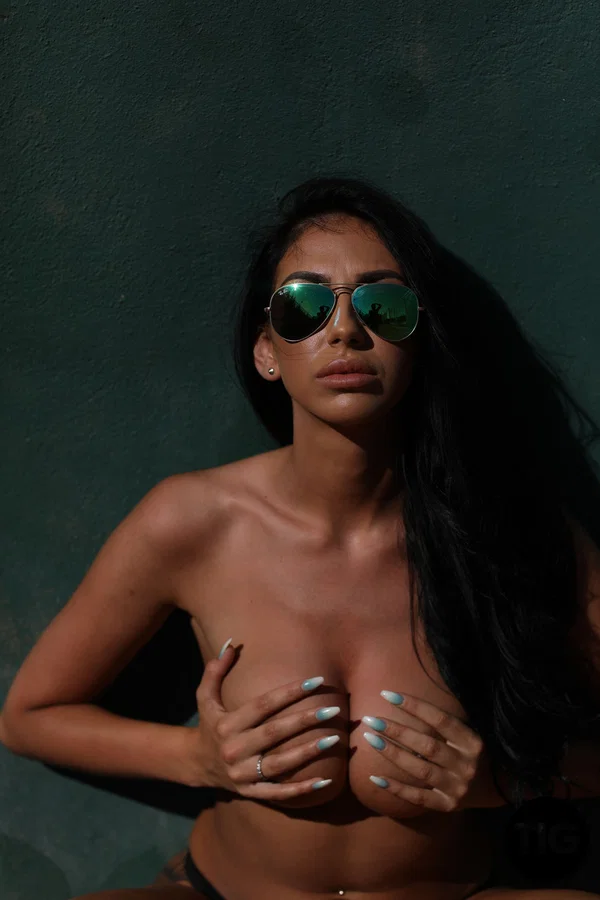 Hot babe with an ass tattoo Anya Leigh flaunts her fake boobs outdoors  - Glasses, Tattoo, British, Outdoor, Teen, Lingerie, Model, Panties, Beautiful, Bikini  - Photo 14