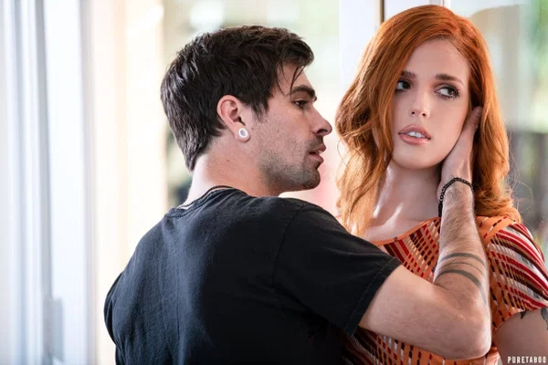 Young redhead Scarlett Mae has sex on a sofa with a family member  - Family, Reality, Clothed, Teen, Tall, Redhead, Step Sister, Step Brother, Deepthroat, Tattoo  - Photo 4
