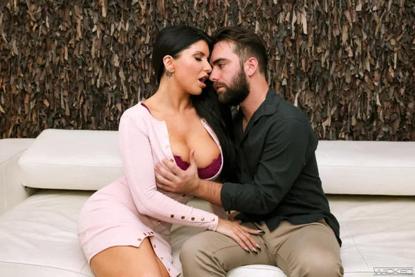 Busty brunette Romi Rain has sex with her man friend on a sofa  - Big Tits, MILF, Reality, Titjob, Hardcore, Cum In Mouth, Pussy, Nipples, Ass, Cowgirl  - Photo 2