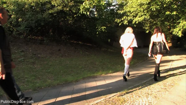 Blonde coed Uma Masome is forced into having sex in the outdoors  - Public, German, BDSM, Outdoor, Fetish, Bondage, Groupsex, Ass Fucking, Natural Tits, Blonde  - Photo 21