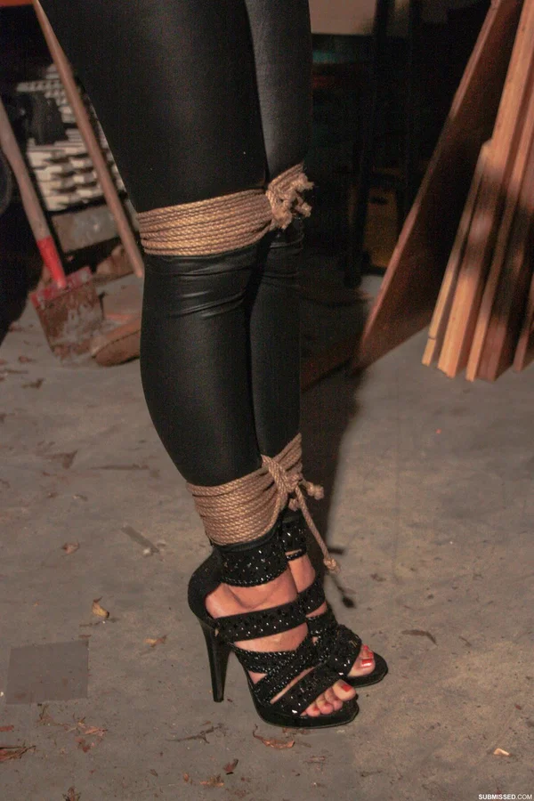 Latex clad blonde Natalie cleave gagged & bound tight with rope & duct tape  - Bondage, BDSM, Non Nude  - Photo 10