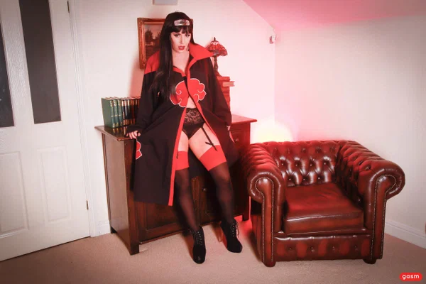 Sexy brunette pornstar Yuffie Yulan poses in a Naruto sexy cosplay  - Cosplay, Curvy, Chubby, BBW, Lingerie, Stockings, Thick, Big Tits, Uniform, Legs  - Photo 1