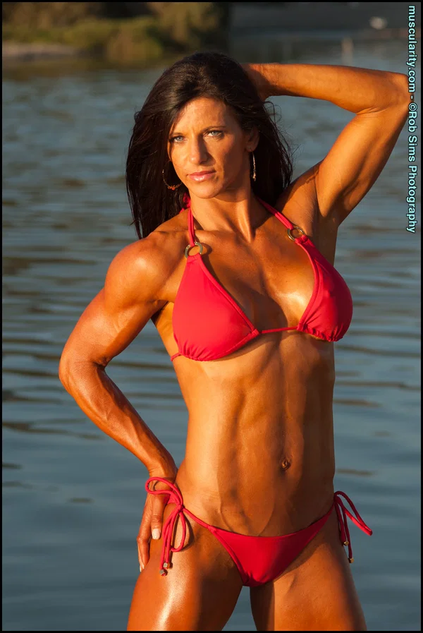 Bodybuilder Tina Tricoli poses outdoors in a bikini and a dress as well  - Beach, Sports, Bikini, MILF, Outdoor, Tiny Tits, Legs, Skirt, Ass, Clothed  - Photo 2