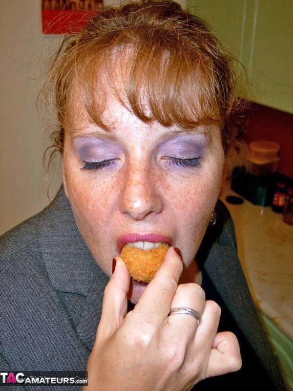 Older redhead BBW Curvy Claire bares her huge tits and big ass after a snack  - BBW, Mature, Amateur, Redhead, MILF, Stockings, Thick, Big Tits, British, Chubby  - Photo 4