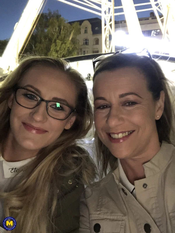 Mature woman ball gags a teen girl before eating her pussy  - Lesbian, Reality, Mature, Public, Glasses, Amateur, MILF, Teen, Blonde, Clothed  - Photo 1