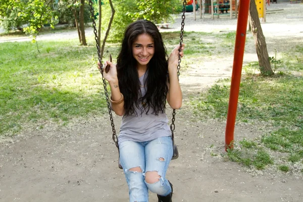 Teen amateur with long dark hair gets totally naked at a playground  - Amateur, Babe, Beautiful, Model, Sexy, Glamour, Solo, Teen, Cute  - Photo 20