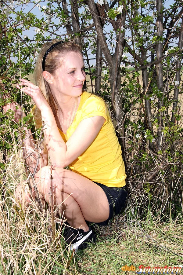 Young blonde girl Chanel ends game of hide and seek with sex in the bushes  - Big Cock, Outdoor, Reality, Czech, Shaved, Teen, Hardcore, Ass, Blowjob, Cute  - Photo 1