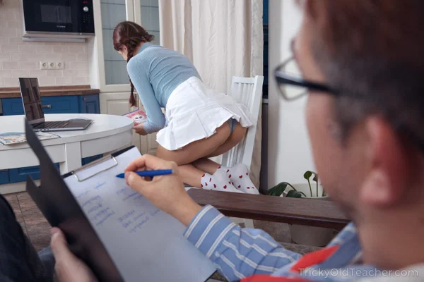 Hot coed model Anasteysha Lee ends wild sex with a teacher with a facial  - Old Young, Old Man, Cum In Mouth, Facial, Teacher, Cumshot, Socks, Fetish, Pigtails, Teen  - Photo 4