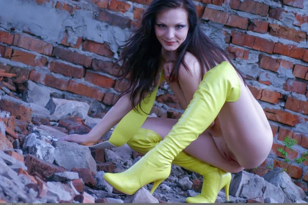 Domai starring Lyola A Nude Porn Pics  - Boots, Teen, Outdoor, Glamour, Tiny Tits, High Heels, Ass, Model, Babe, Solo  - Photo 11