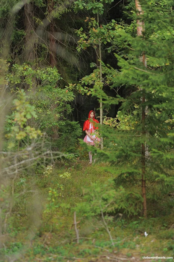 Little Red Riding Hood Beata Undine gets fucked by a wolf in the forest  - Cosplay, Cumshot, Teen, Facial, Cute, Blowjob, Outdoor, Skinny, Uniform, Hardcore  - Photo 1